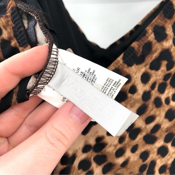 MAGICSUIT by MIRACLESUIT Slimming Ruched One Piece Swimsuit Animal Print Cheetah - Picture 7 of 10